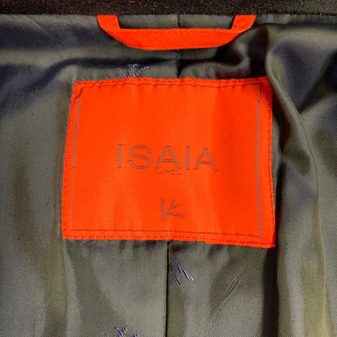 ISAIA Size 40 Navy Wool Hidden Buttons Coat