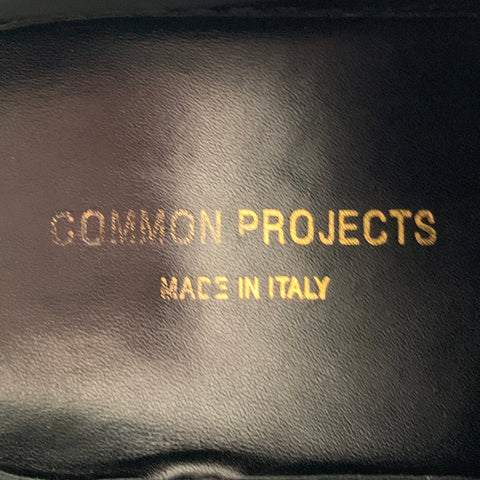 COMMON PROJECTS Size 10 Black Leather High Top Sneakers