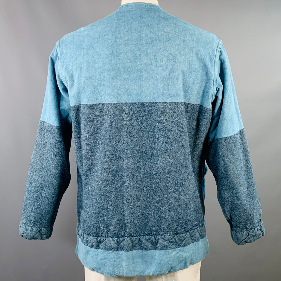 TENDER Size XXL Blue Indigo Patchwork Cotton Wool Jacket