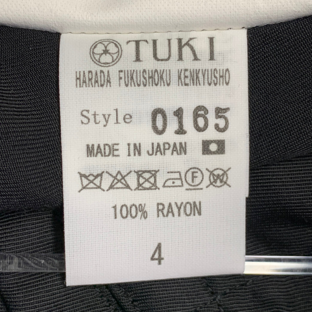 TUKI Size XL Black Rayon Twill Two Pockets Oversized Short Sleeve Shirt