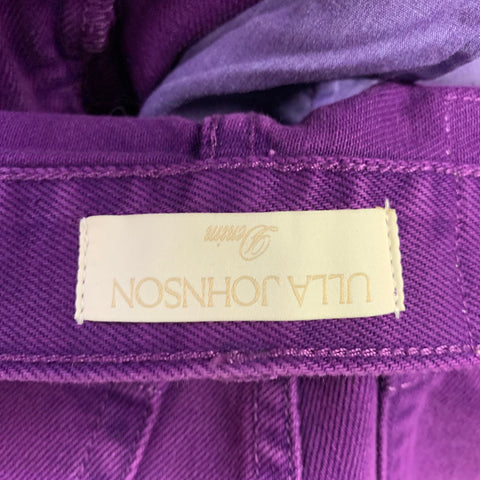 ULLA JOHNSON Size 25 Purple Cotton Straight Jeans