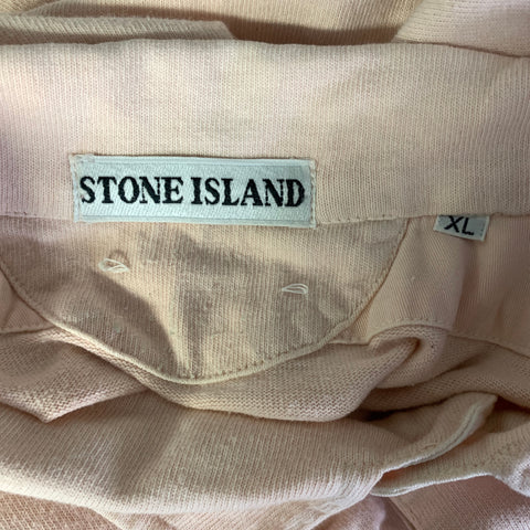 STONE ISLAND Size XL Pale Pink Cotton Buttoned Polo