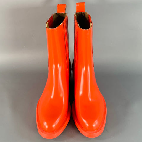 CAMPER Size 9 Red Leather Rubber Sole Pull On Boots