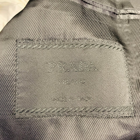 PRADA Size 40 Regular Black Polyester Blend Notch Lapel Three Button Sport Coat