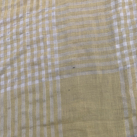 VINTAGE Yellow Brown Stripe Fringe Square Scarf