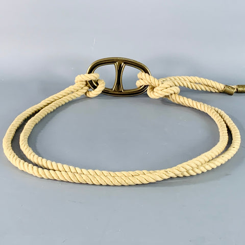 RALPH LAUREN One Size Beige Brass Rope Belt
