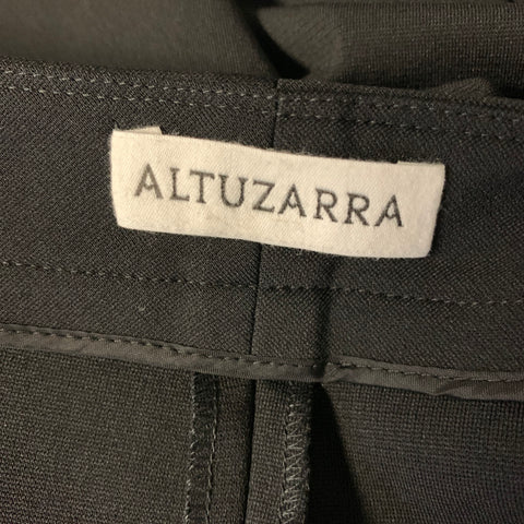 ALTUZARRA Size 6 Black White Contrast Stitch Pintuck Casual Pants