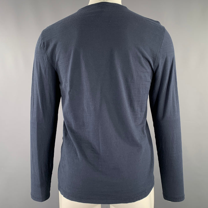 JOHN VARVATOS Size M Navy Henley T-shirt