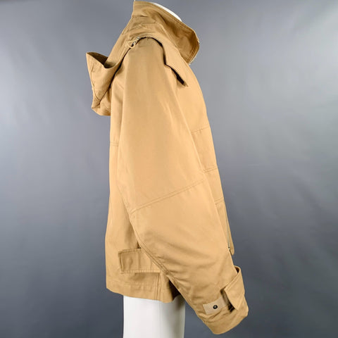 JACQUEMUS Size 40 Khaki Cotton Zip Up Hooded Jacket