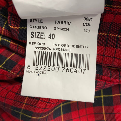 GABRIELE PASINI Size M Red Black Plaid Lyocell Button Up Long Sleeve Shirt