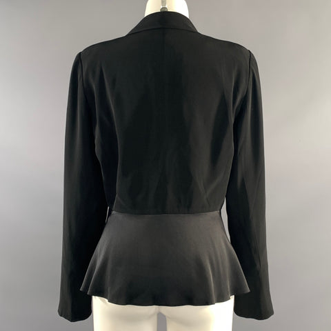 CHLOE Size 4 Black Silk Blend Notch Lapel Jacket