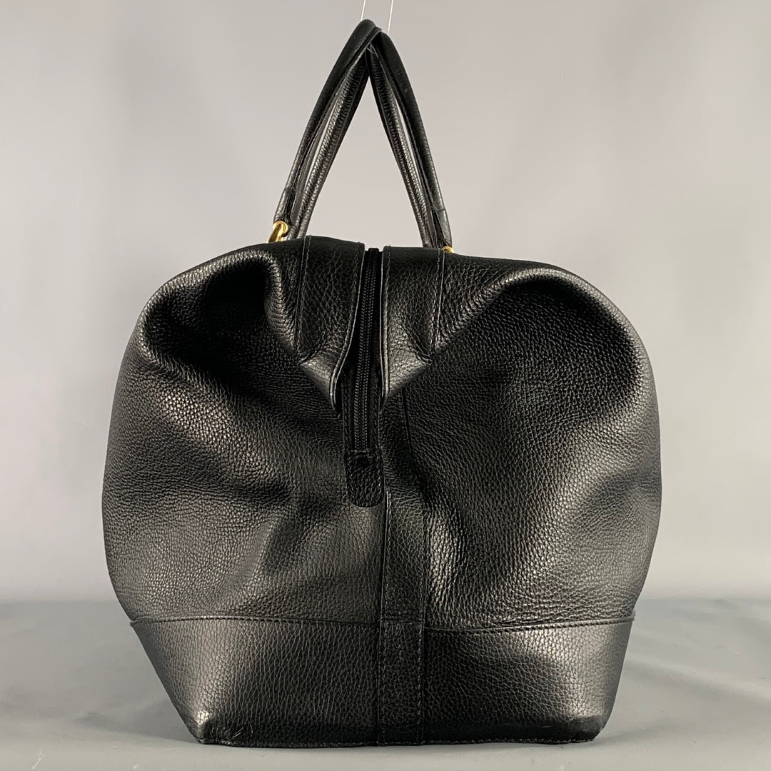 BARNEYS NEW YORK Size One Size Black Gold Crackled Leather Duffle Bags