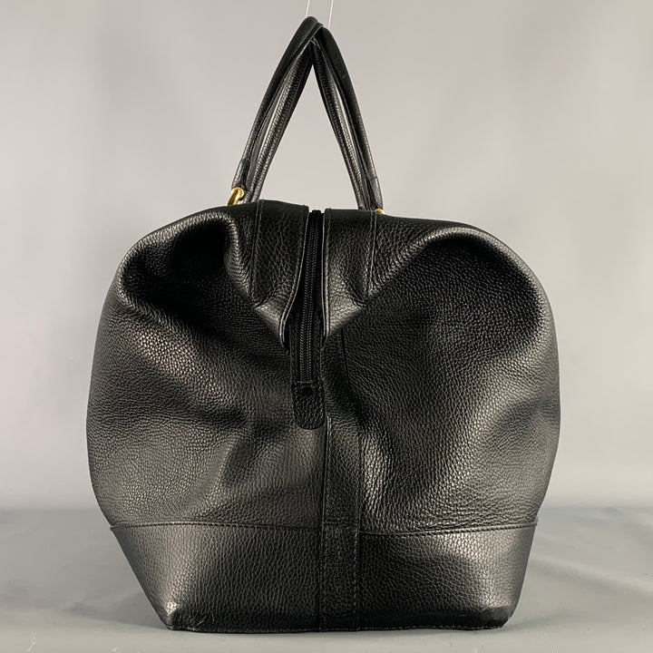 BARNEYS NEW YORK Size One Size Black Gold Crackled Leather Duffle Bags