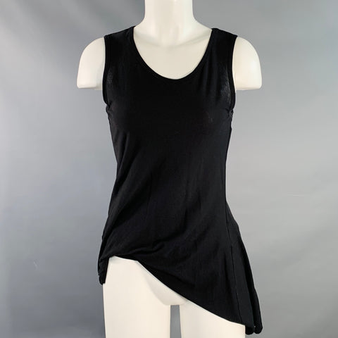 YOHJI YAMAMOTO Size M Black Jersey Sleeveless Asymmetrical Tank Casual Top