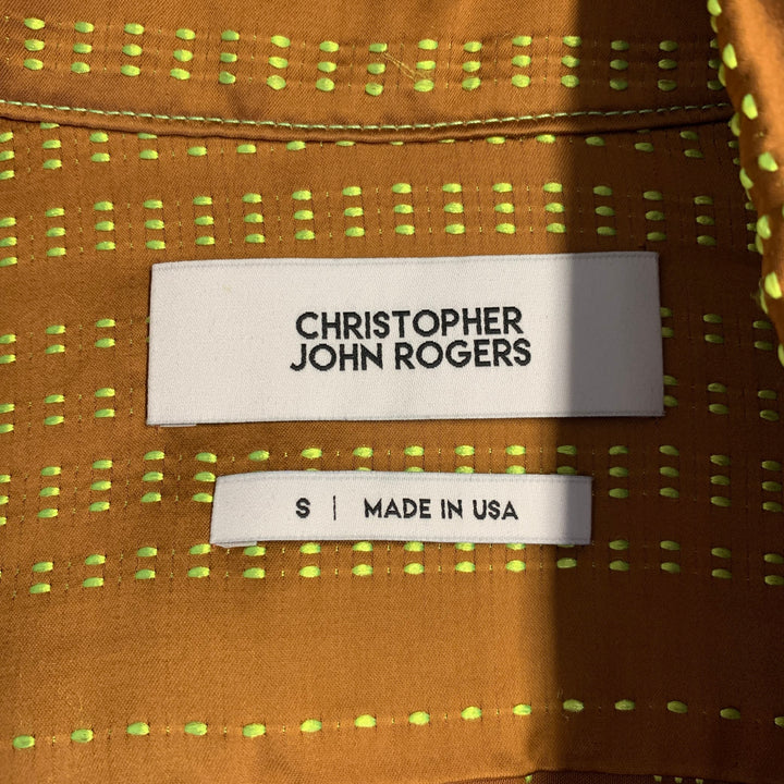 CHRISTOPHER JOHN ROGERS Size S Brown Green Viscose Blend Long Sleeve Shirt