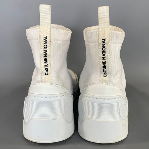 CoSTUME NATIONAL Size 9 White Fabric Pull On Boots