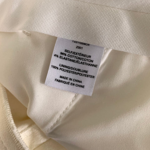 DEREK LAM Size 6 White Cotton Blend Straight leg Dress Pants