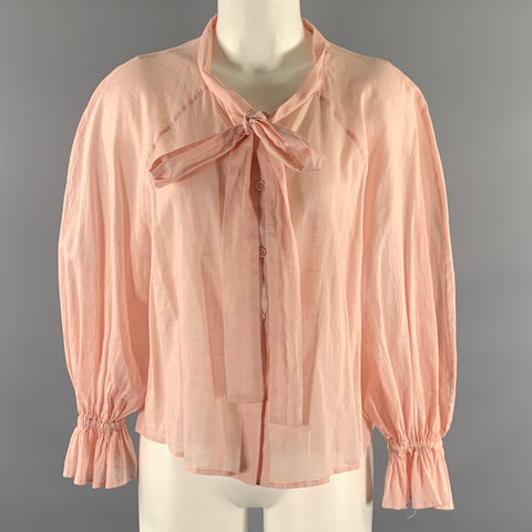 NAYA REA Size S Peach Cotton Blend Balloon sleeves Blouse