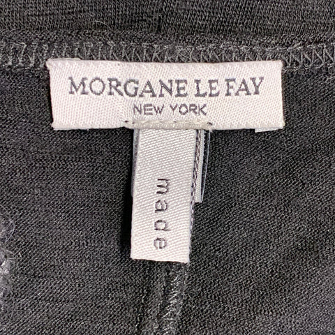 MORGANE LE FAY Size M Black Wool Blend Felted Floral Rosettes Sleeveless Casual Top