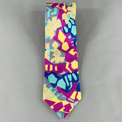 UNGARO Multi Color Abstract Silk Tie