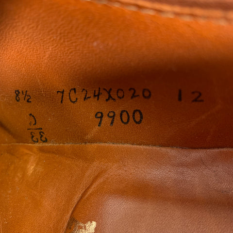 ALDEN Size 8.5 Camel Leather Derby Lace Up Shoes