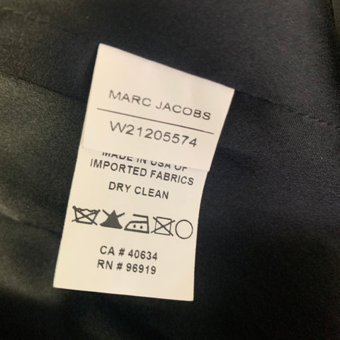 MARC JACOBS Size 0 Black Silk Sheath Knee-Length Dress