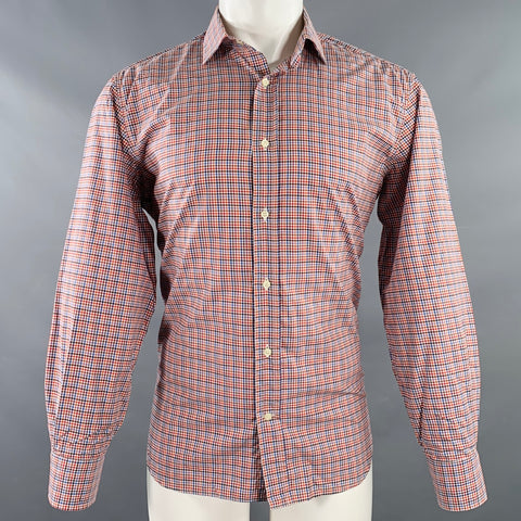 Chemise à manches longues en coton à carreaux rouges, bleus et blancs CULTURATA Taille M