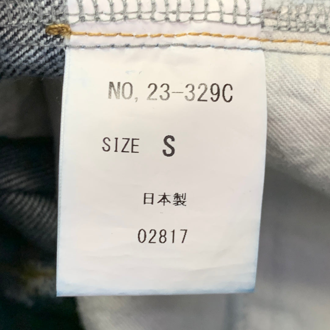 QUADRO Size S Blue Indigo Cotton Blend Contrast Stitch Elastic Waistband Jeans