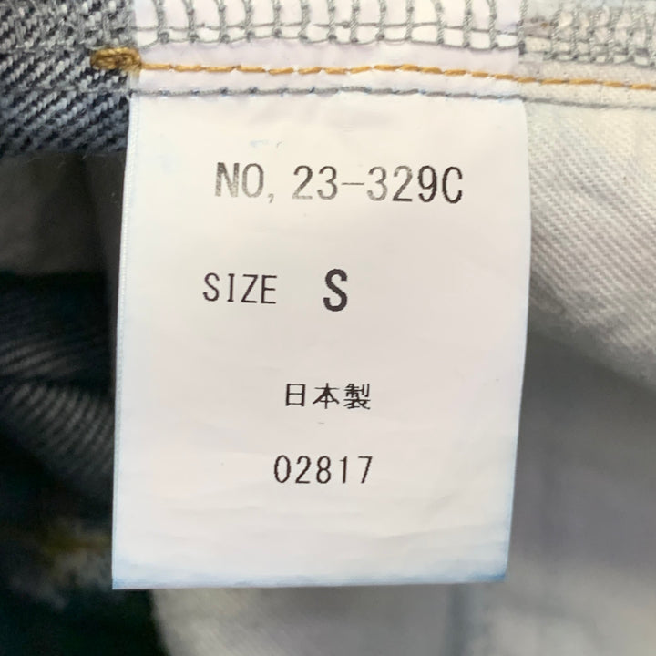 QUADRO Size S Blue Indigo Cotton Blend Contrast Stitch Elastic Waistband Jeans