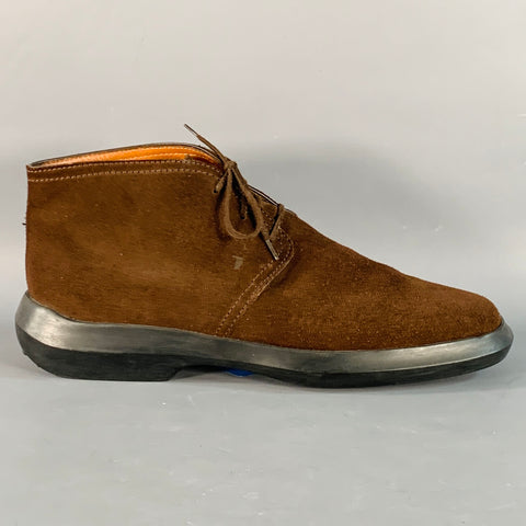 TOD'S Size 7.5 Brown Suede Ankle Lace-Up Chukka Boots