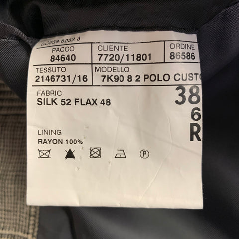 POLO by RALPH LAUREN Size 38 Regular Black Grey Glenplaid Notch Lapel Suit