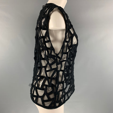 IRO Size M Black Mesh Sleeveless Casual Top