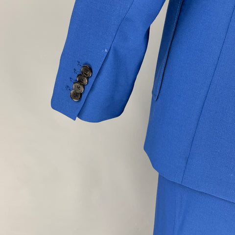 3.1 PHILLIP LIM Size 40 Royal Blue Wool Blend Notch Lapel Suit