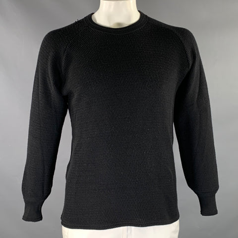 STEVENSON OVERALL CO. Pull thermique en laine côtelée noir, Taille XL