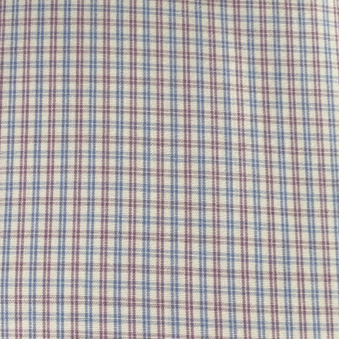 Chemise à manches longues à carreaux en coton ETON taille M blanc bordeaux marine