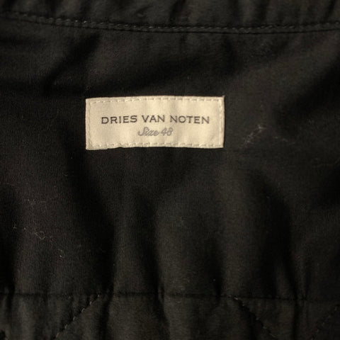 DRIES VAN NOTEN Size S Black Quilted Cotton Blend Shirt Jacket Long Sleeve Shirt
