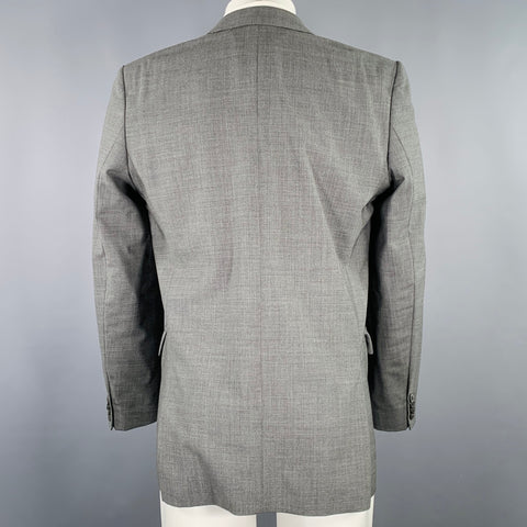 HUGO BOSS Size 38 Grey Virgin Wool Blend Single Breasted Sport Coat
