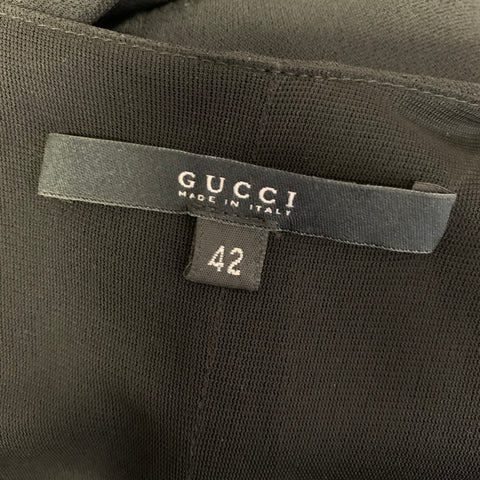 GUCCI Size 6 Black Long Sleeve Long Gown