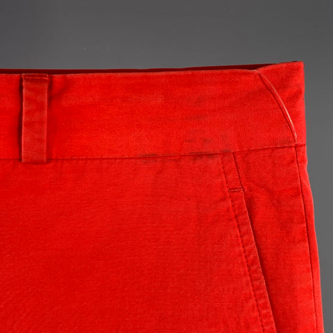 MAISON MARGIELA Size 32 Red Cotton Straight Zip Fly Casual Pants