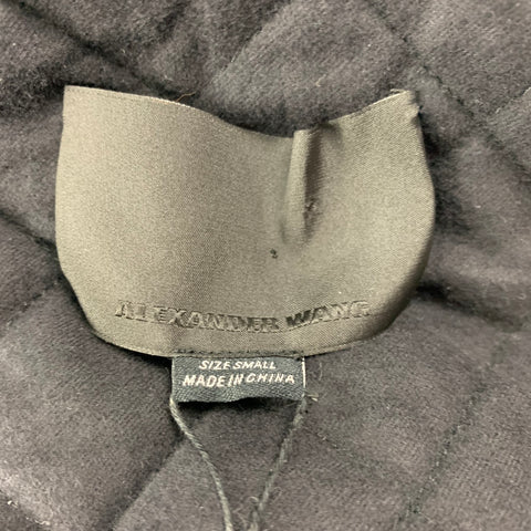ALEXANDER WANG Chaqueta de piel de becerro acolchada negra talla S