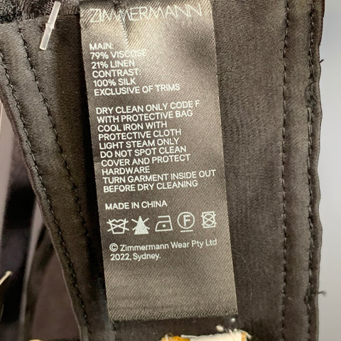 ZIMMERMANN Taille 0 Robe-top bralette noire en mélange de viscose à tissus mélangés
