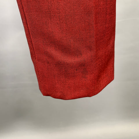KENZO Size 38 Burgundy Wool Mohair Notch Lapel Suit