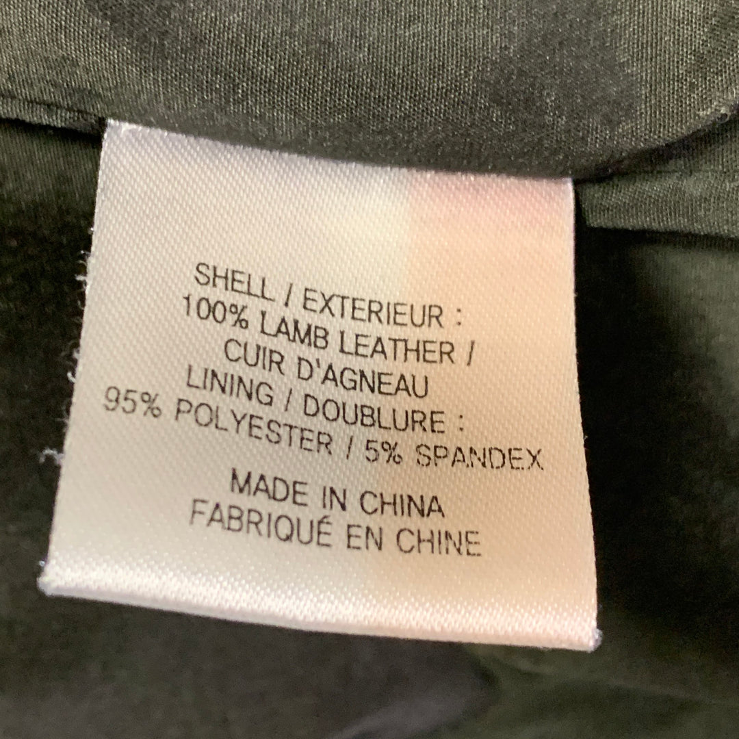 MILLY Size S Black Lambskin Leather Ruffle Jacket