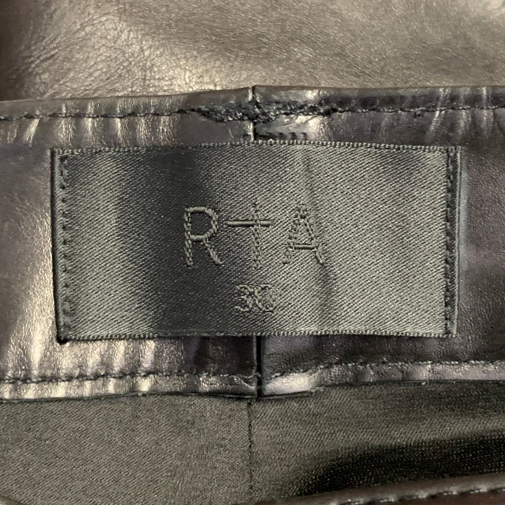 RtA Size 30 Black Leather Jean Cut Slim Tapered Casual Pants
