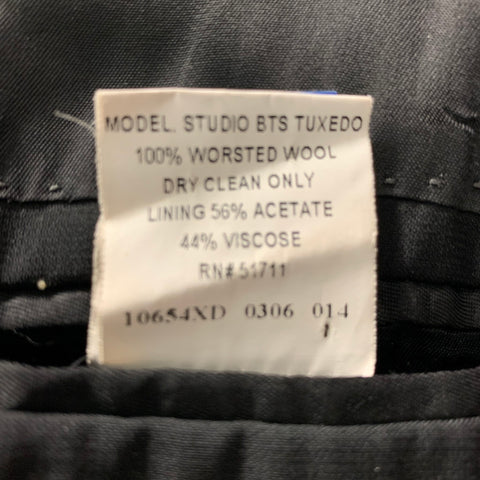 JOHN VARVATOS * USA Taille 46 Long Manteau de sport à revers en laine unie noire