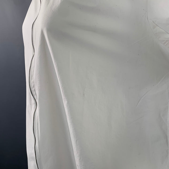 MM6 MAISON MARGIELA Size S White Cotton Long Sleeve Zip Up Shirt