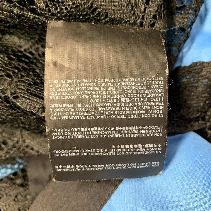 BALENCIAGA Size S Black Blue Polyester Blend Lace Sleeveless Shirt
