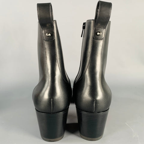 CHRISTIAN LOUBOUTIN Size 10 Mayerswing Black Leather Side Zipper Red Sole Boots