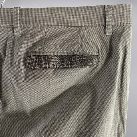 ETRO Size 38 Black White Houndstooth Cotton Flat Front Dress Pants