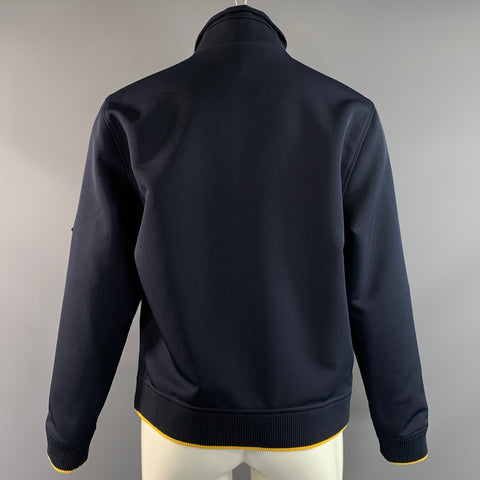 MARNI SS2018 Size M Blue Navy Patch Polyester Track Jacket Jacket